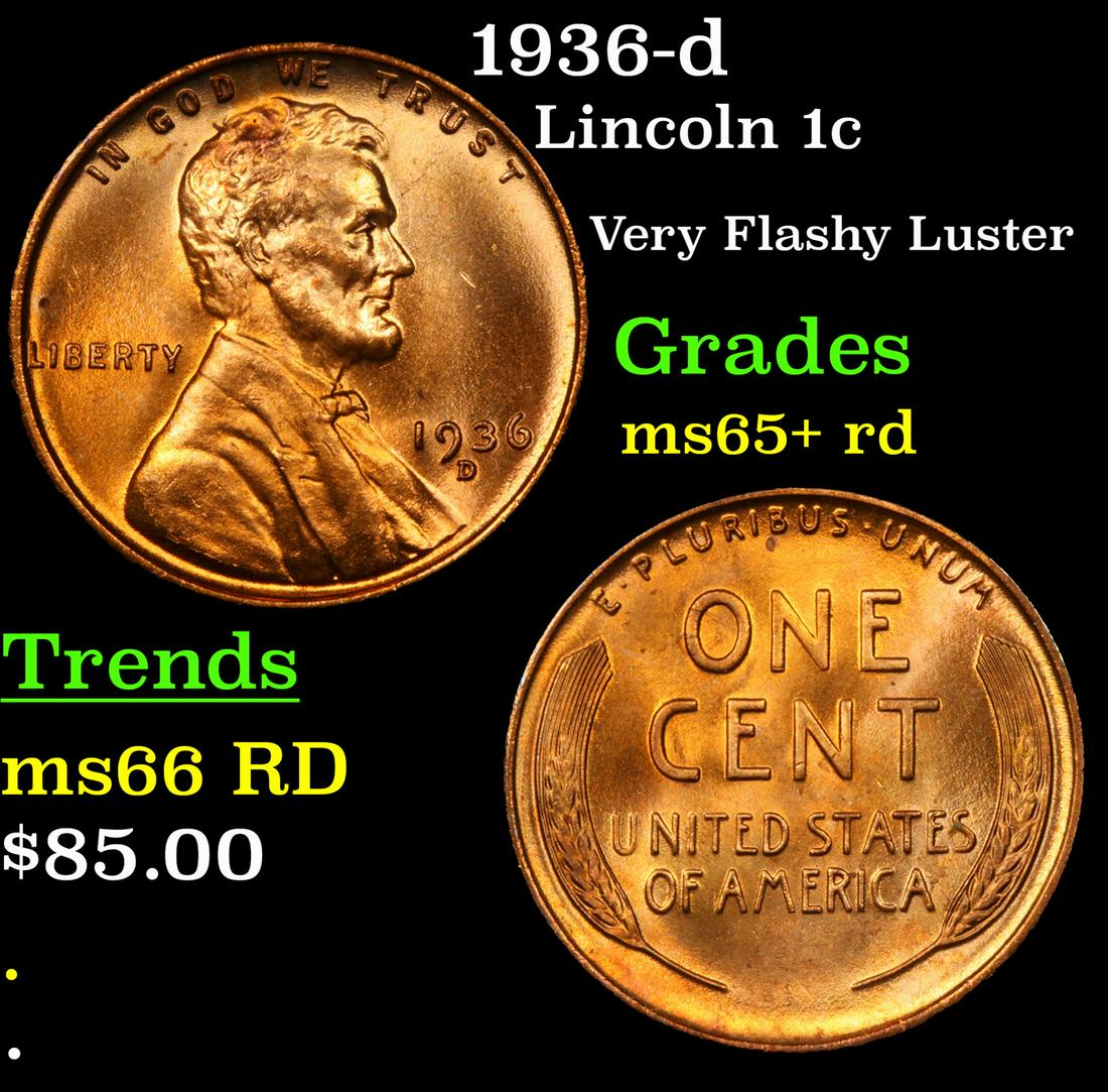 1936-d Lincoln 1c Grades Gem+ Unc RD (1 of 3)