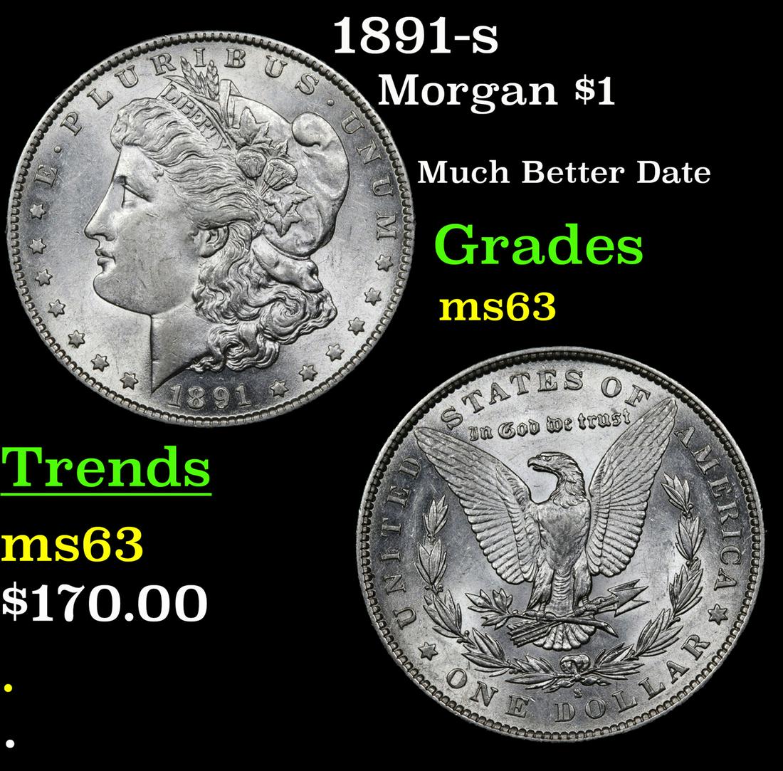 1891-s Morgan $1 Grades Select Unc (1 of 3)