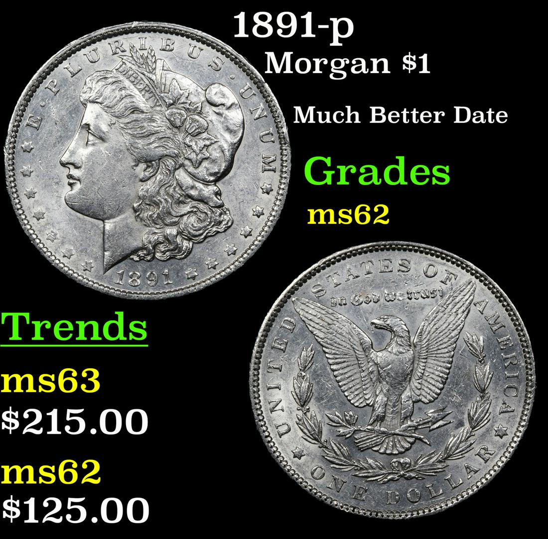 1891-p Morgan $1 Grades Select Unc (1 of 3)