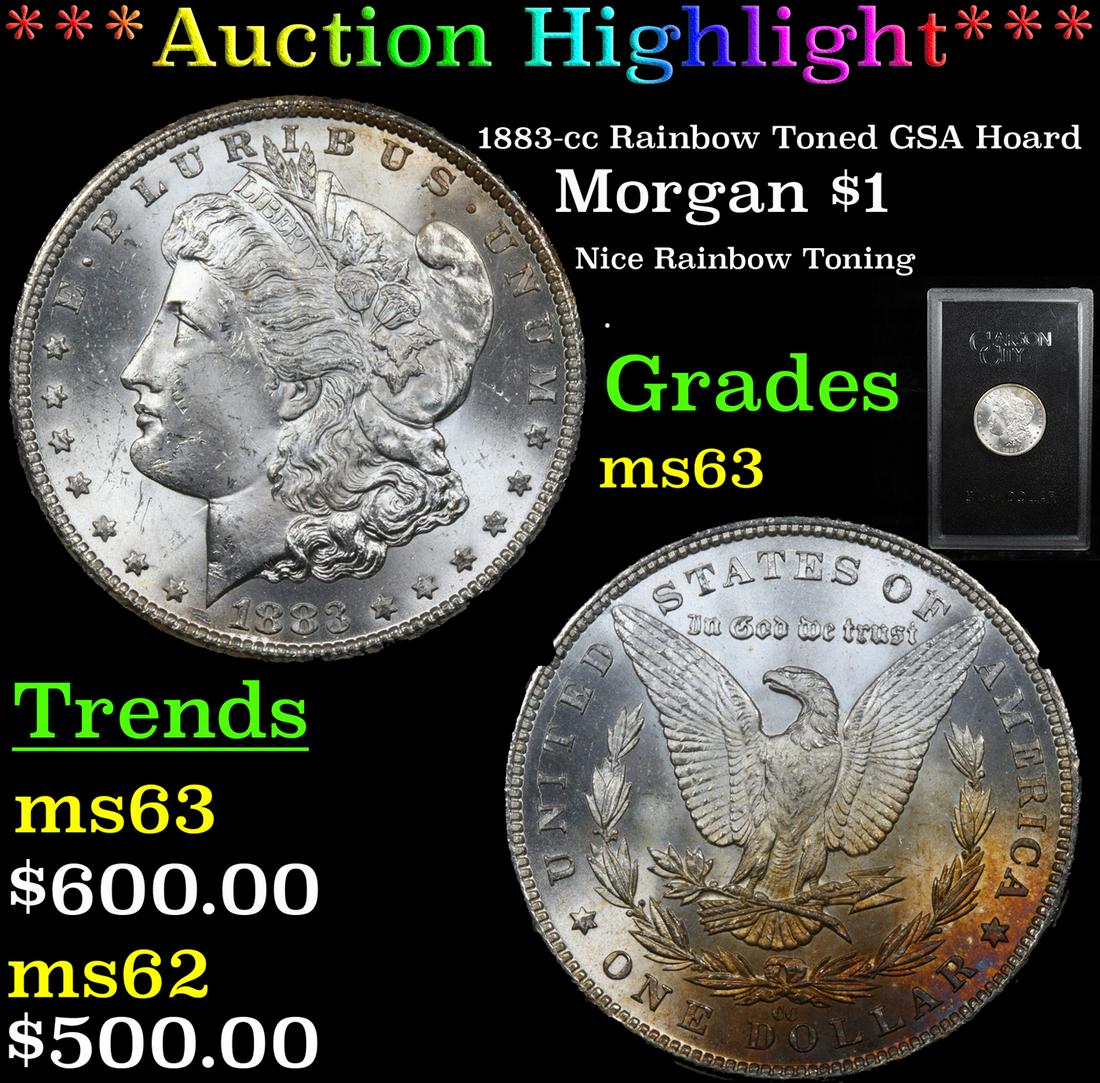 *Highlight* 1883-cc Rainbow Toned GSA Hoard Morgan $1 (1 of 6)