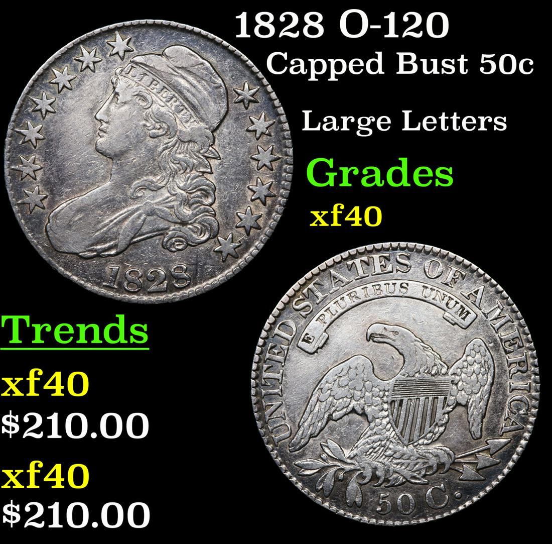 1828 O-120 Capped Bust 50c Grades xf (1 of 3)