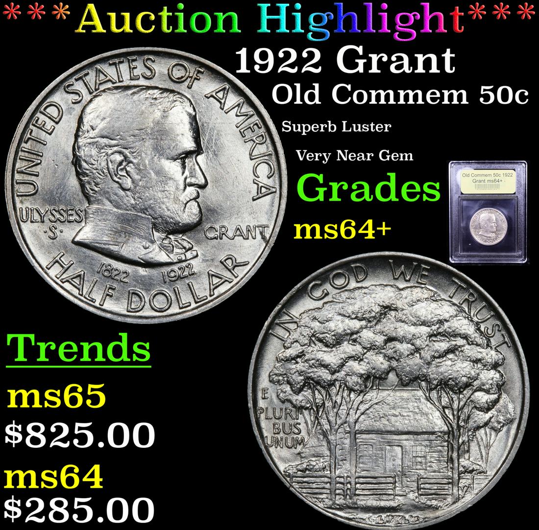 *Highlight* 1922 Grant Old Commem 50c Graded Choice+ (1 of 5)