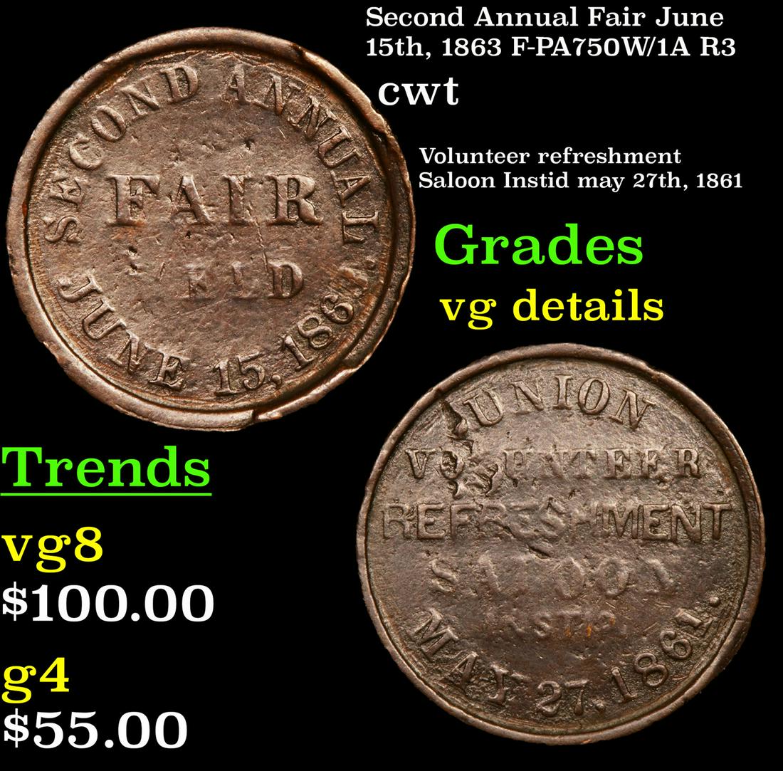Second Annual Fair June 15th, 1863 F-PA750W/1A R3 cwt (1 of 3)
