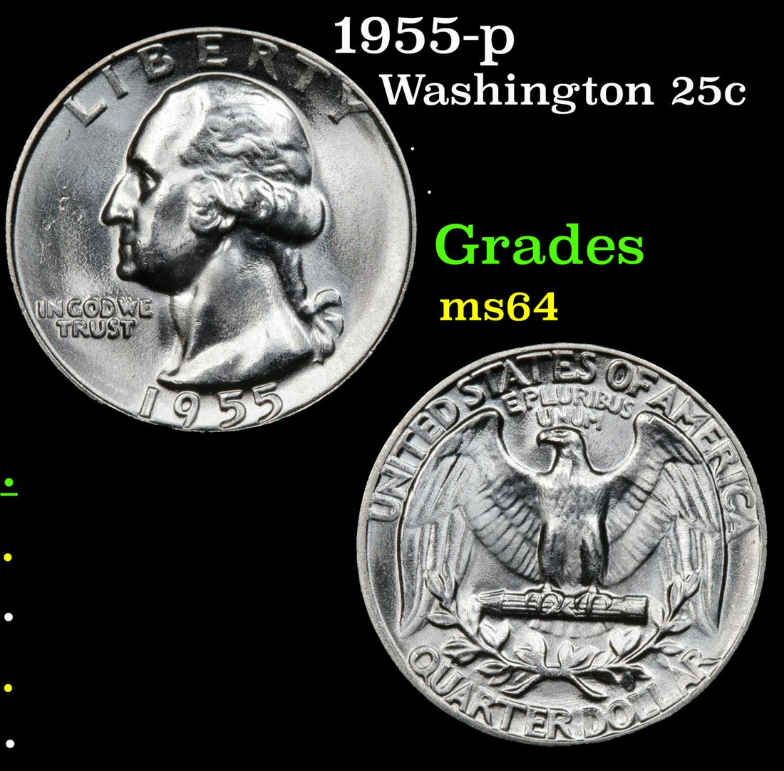 1955-p Washington 25c Grades Choice Unc: 1955-p Washington Quarter 25c Grades Choice Unc.