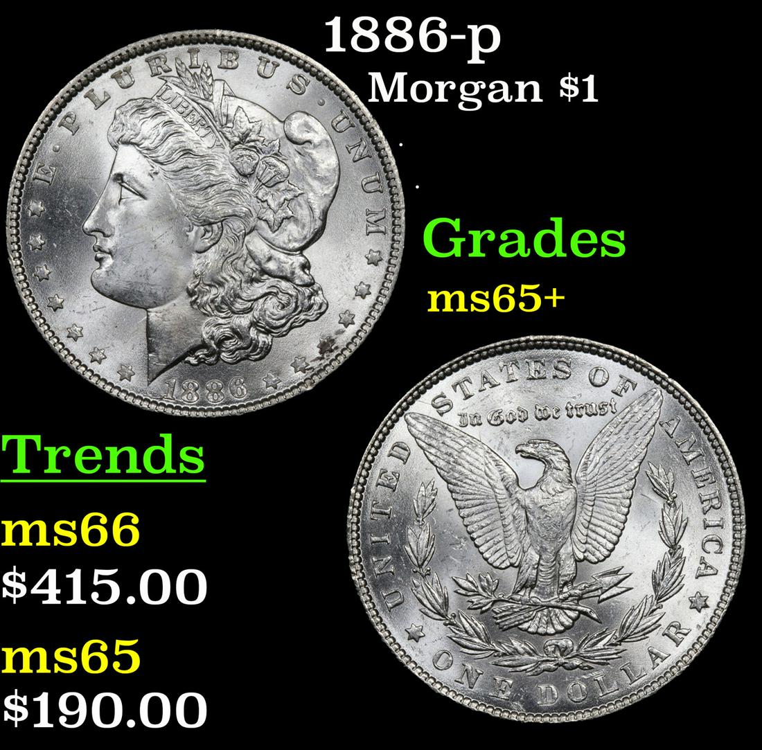 1886-p Morgan $1 Grades GEM+ Unc (1 of 3)