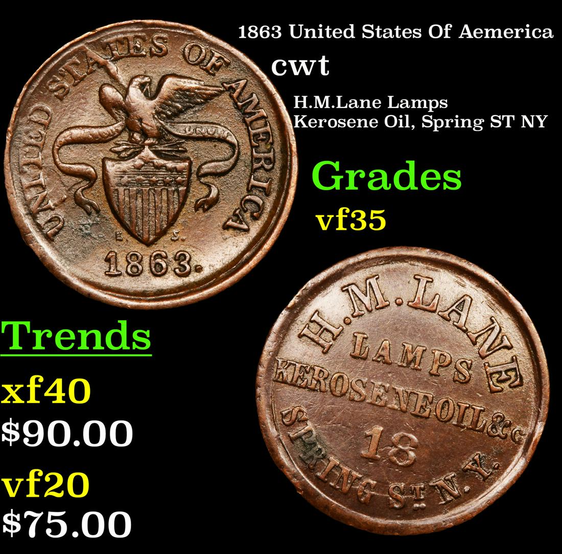 1863 United States Of Aemerica cwt Grades vf++ (1 of 3)