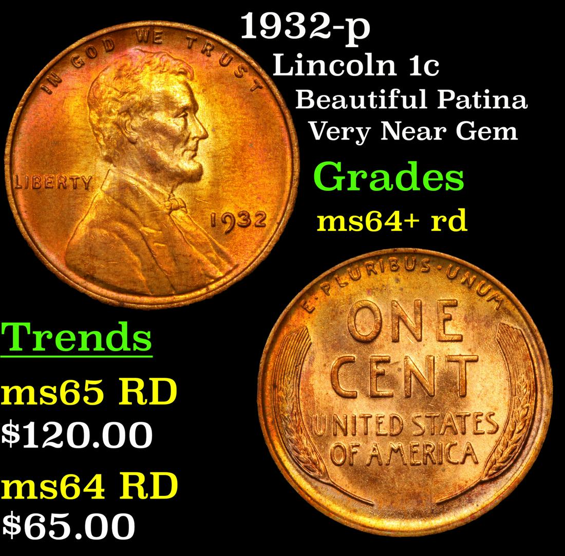 1932-p Lincoln 1c Grades Choice+ Unc RD (1 of 3)
