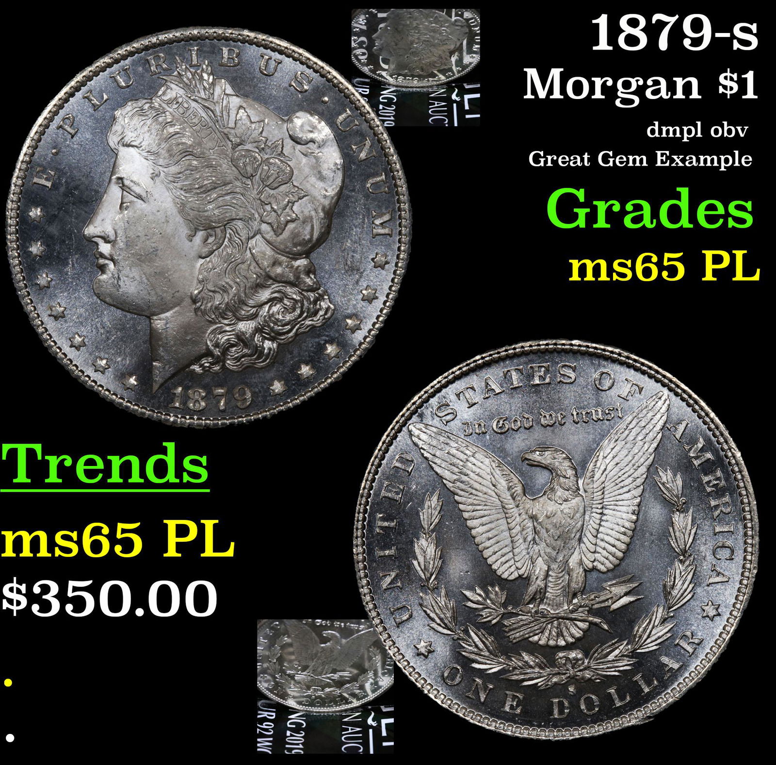 1879-s Morgan $1 Grades GEM Unc PL (1 of 7)