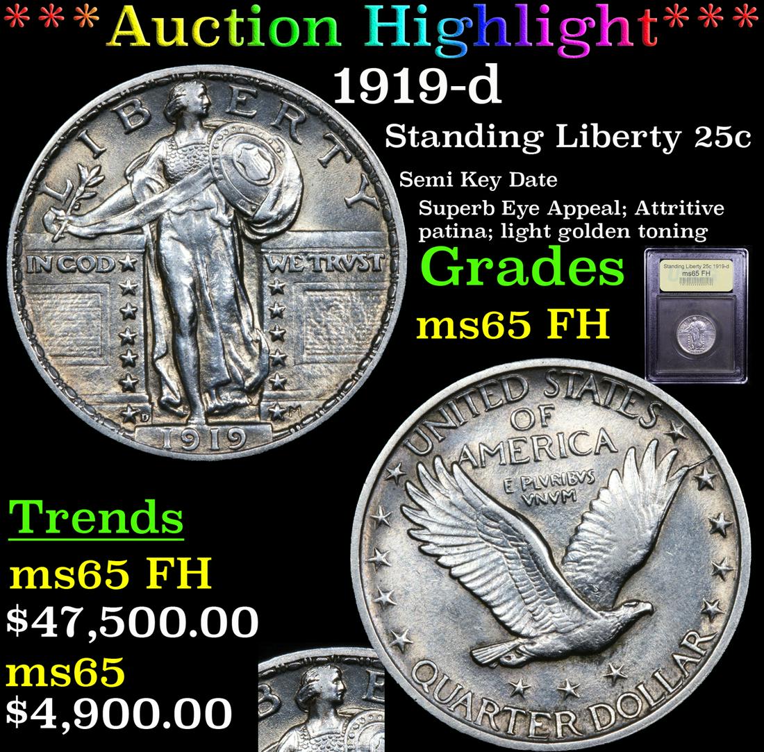 ***Auction Highlight*** 1919-d Standing Liberty Quarter (1 of 6)