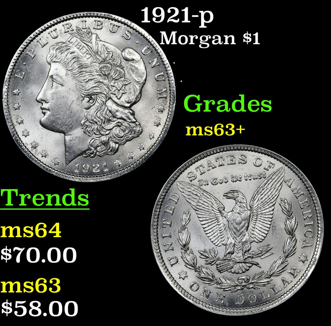 1921-p Morgan Dollar $1 Grades Select+ Unc (1 of 3)