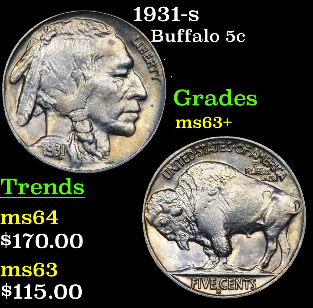 1931-s Buffalo 5c Grades Select+ Unc (1 of 3)