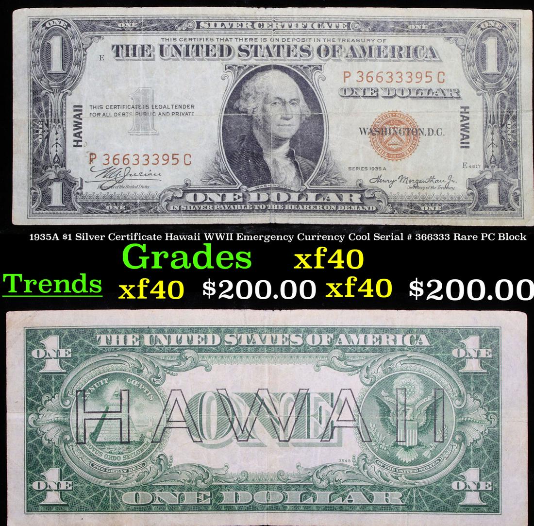 1935A $1 Silver Certificate Hawaii WWII Emergency (1 of 3)