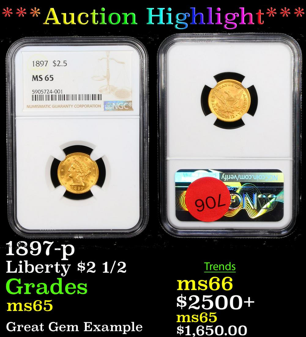 *Highlight* 1897-p Liberty $2 1/2 Graded ms65 (1 of 3)