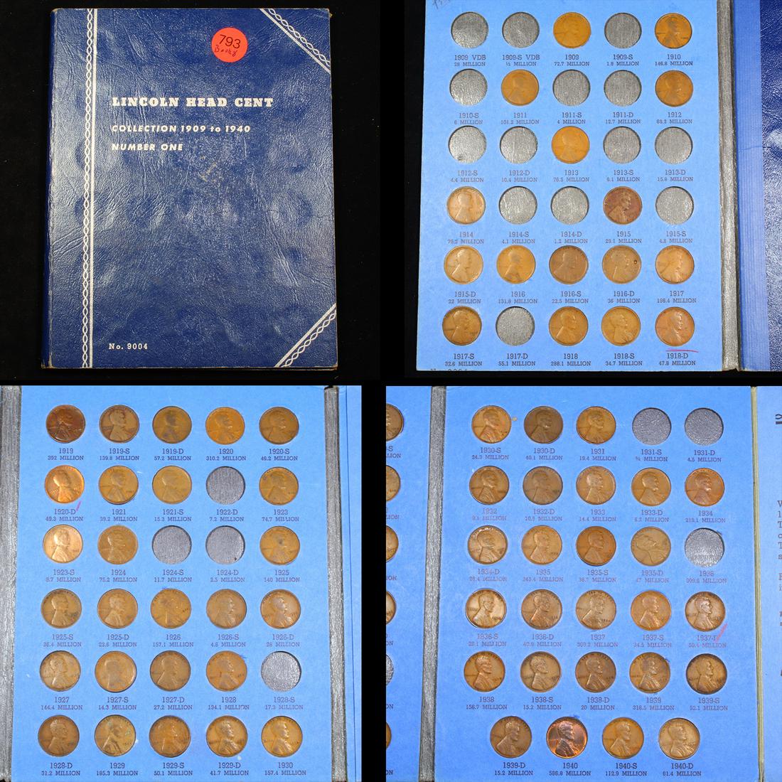 Partial Lincoln Cent Book 1909-1940 66 coins (1 of 5)
