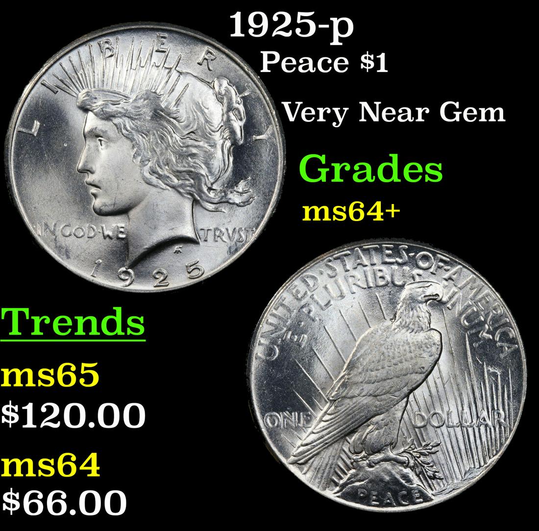1925-p Peace $1 Grades Choice+ Unc (1 of 3)