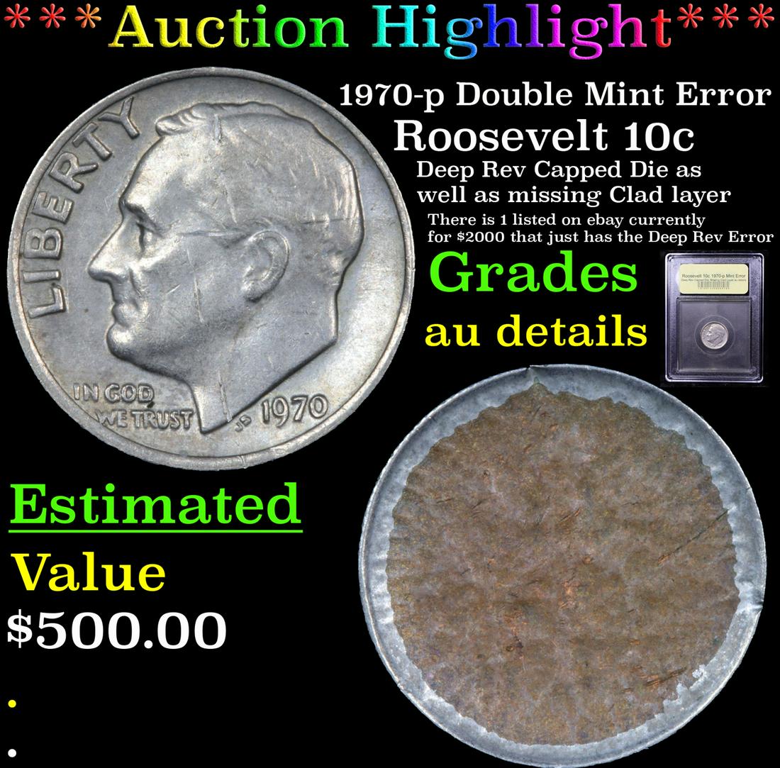 *Highlight* 1970-p Double Mint Error Roosevelt 10c (1 of 5)