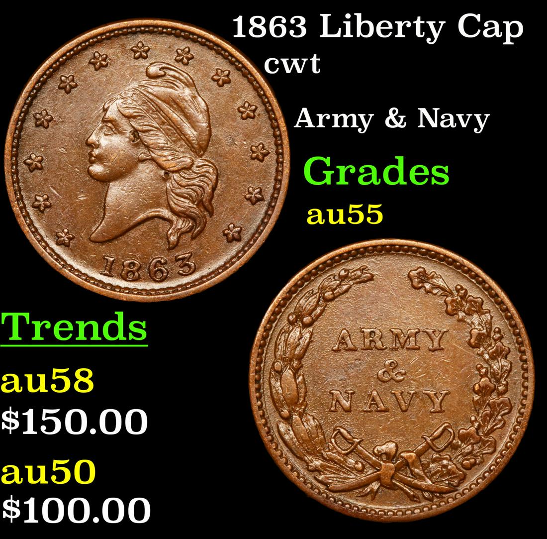 1863 Liberty Cap cwt Grades Choice AU (1 of 3)