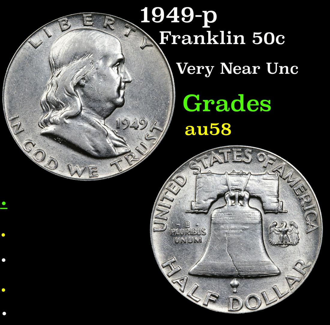 1949-p Franklin 50c Grades Choice AU/BU Slider (1 of 3)