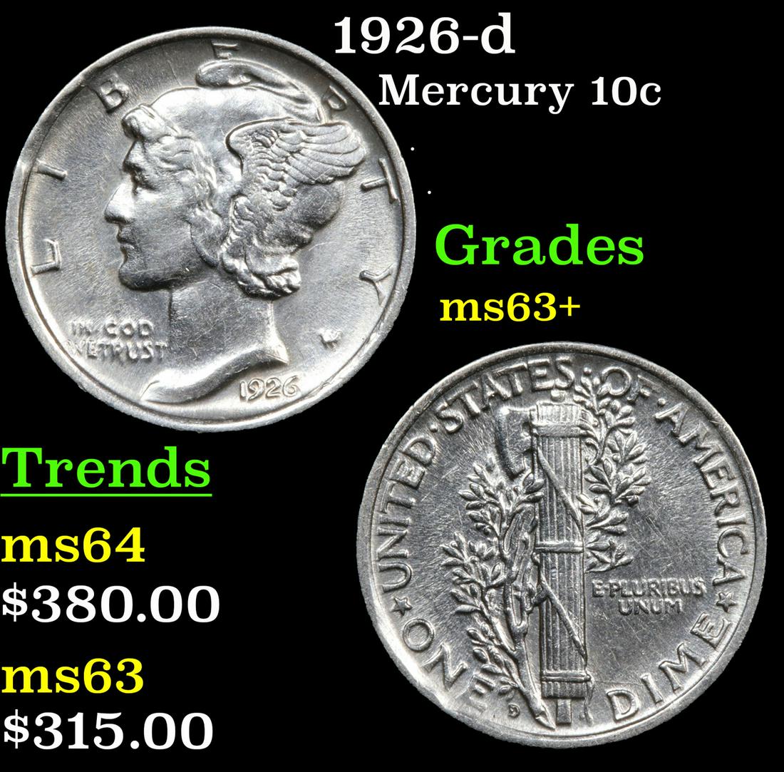 1926-d Mercury 10c Grades Select+ Unc (1 of 3)