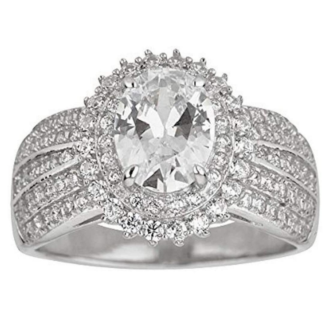 Decadance Sterling Silver Rhodium 9mm Oval Cut Fancy (1 of 4)