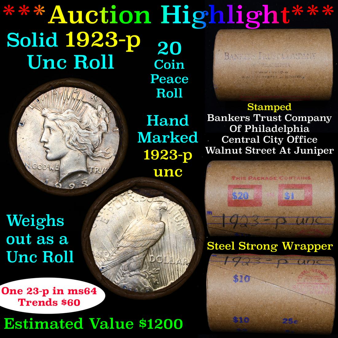 ***Auction Highlight*** 1923-p Uncirculated Peace (1 of 6)