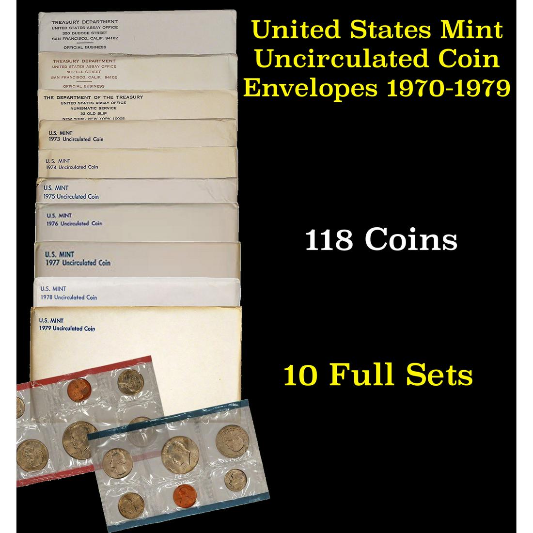 Group of 10 United States Mint Uncurculated Coin Sets (1 of 11)