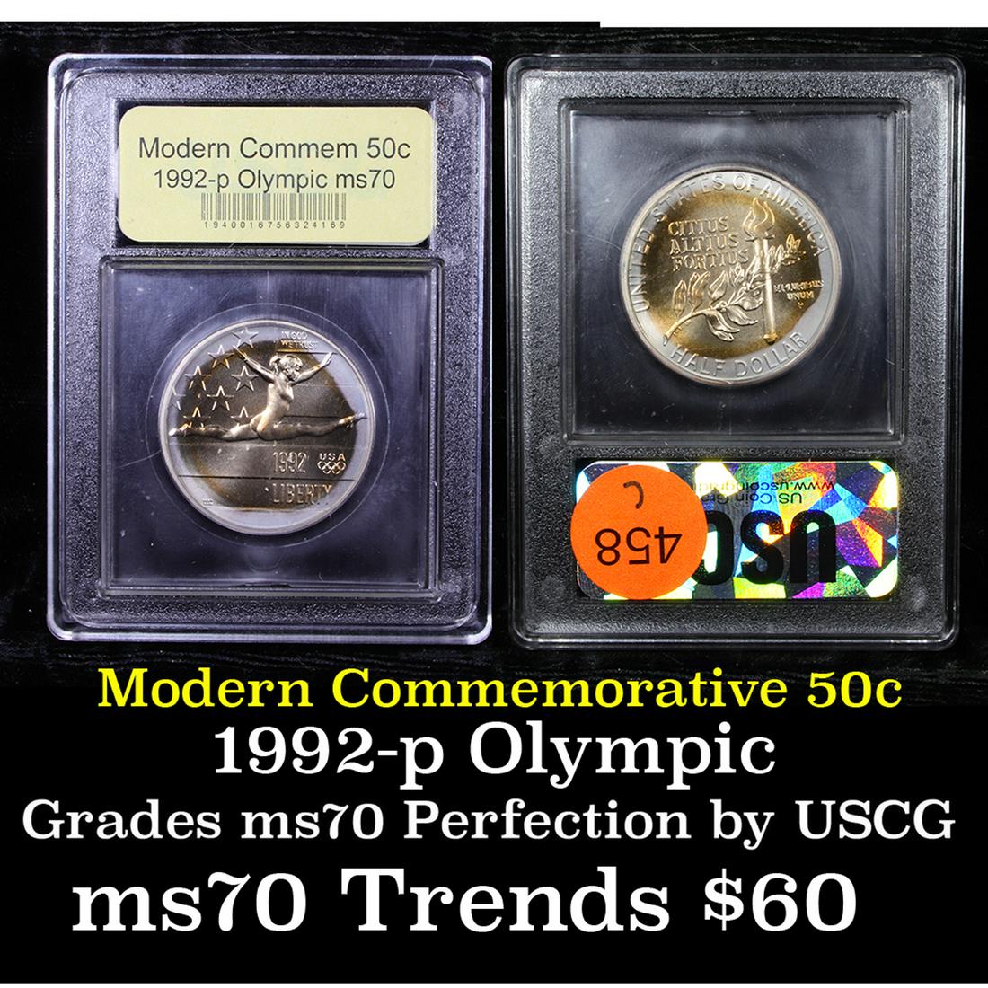 1992-p Olympics Modern Commem Half Dollar 50c Graded (1 of 3)