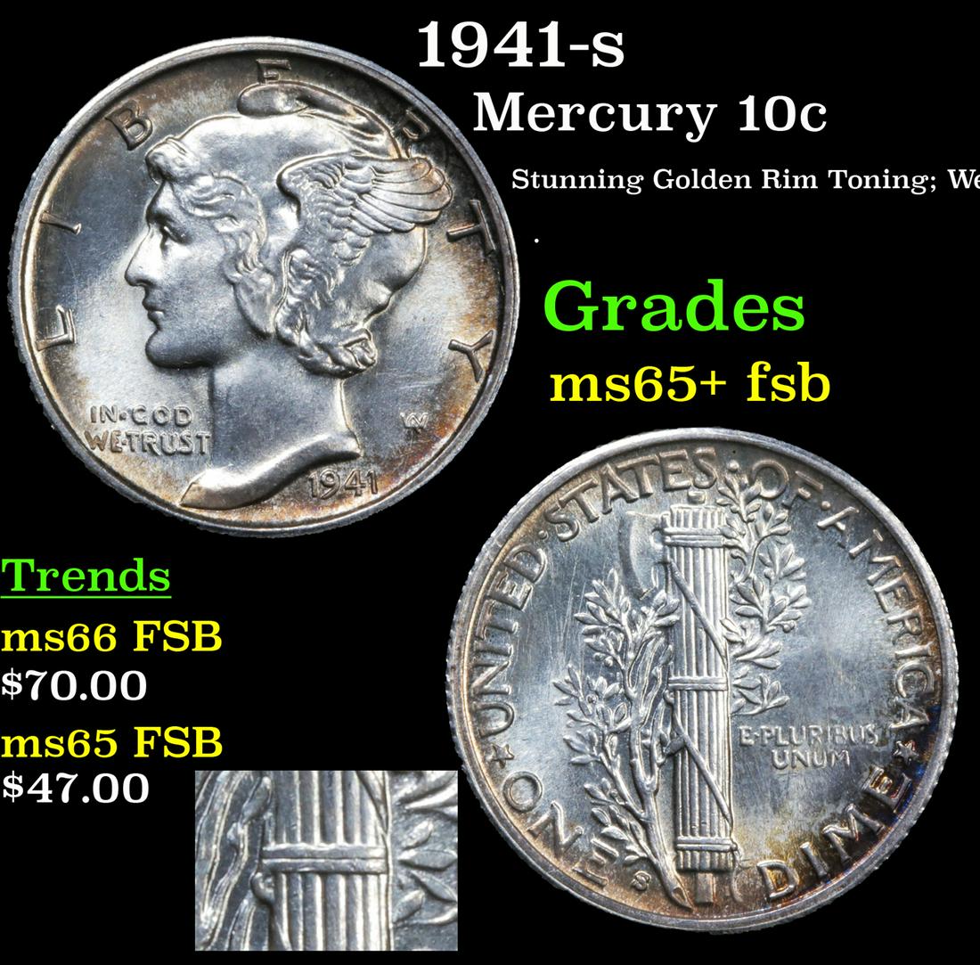 1941-s Mercury 10c Grades GEM+ FSB (1 of 5)