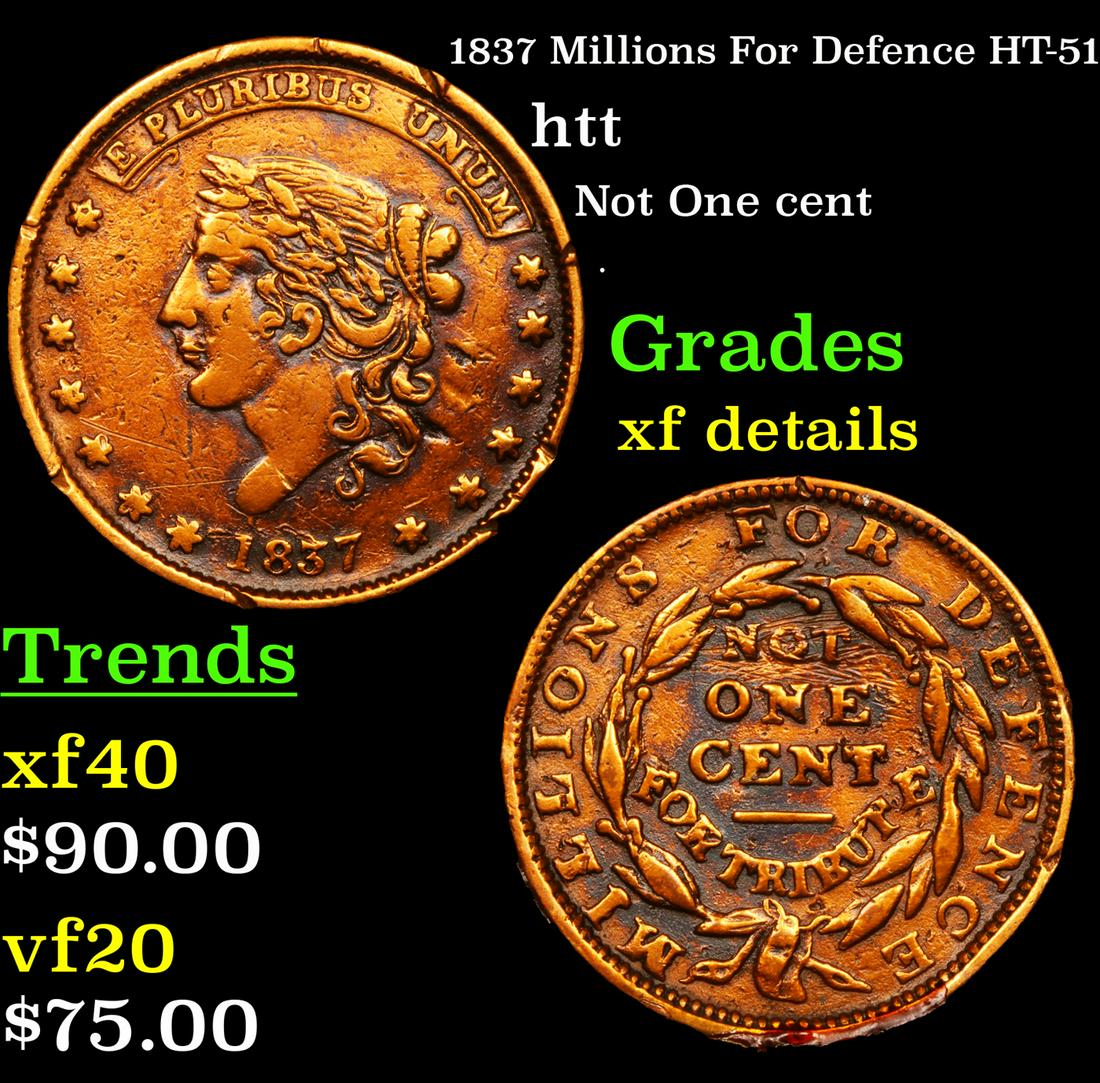 1837 Millions For Defence HT-51 htt Grades xf details (1 of 3)