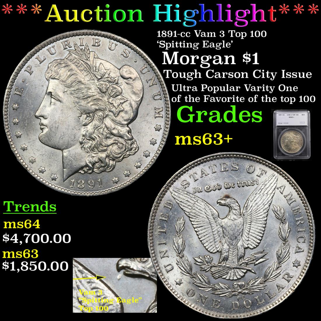 *Highlight* 1891-cc Vam 3 Top 100 'Spitting Eagle' (1 of 6)