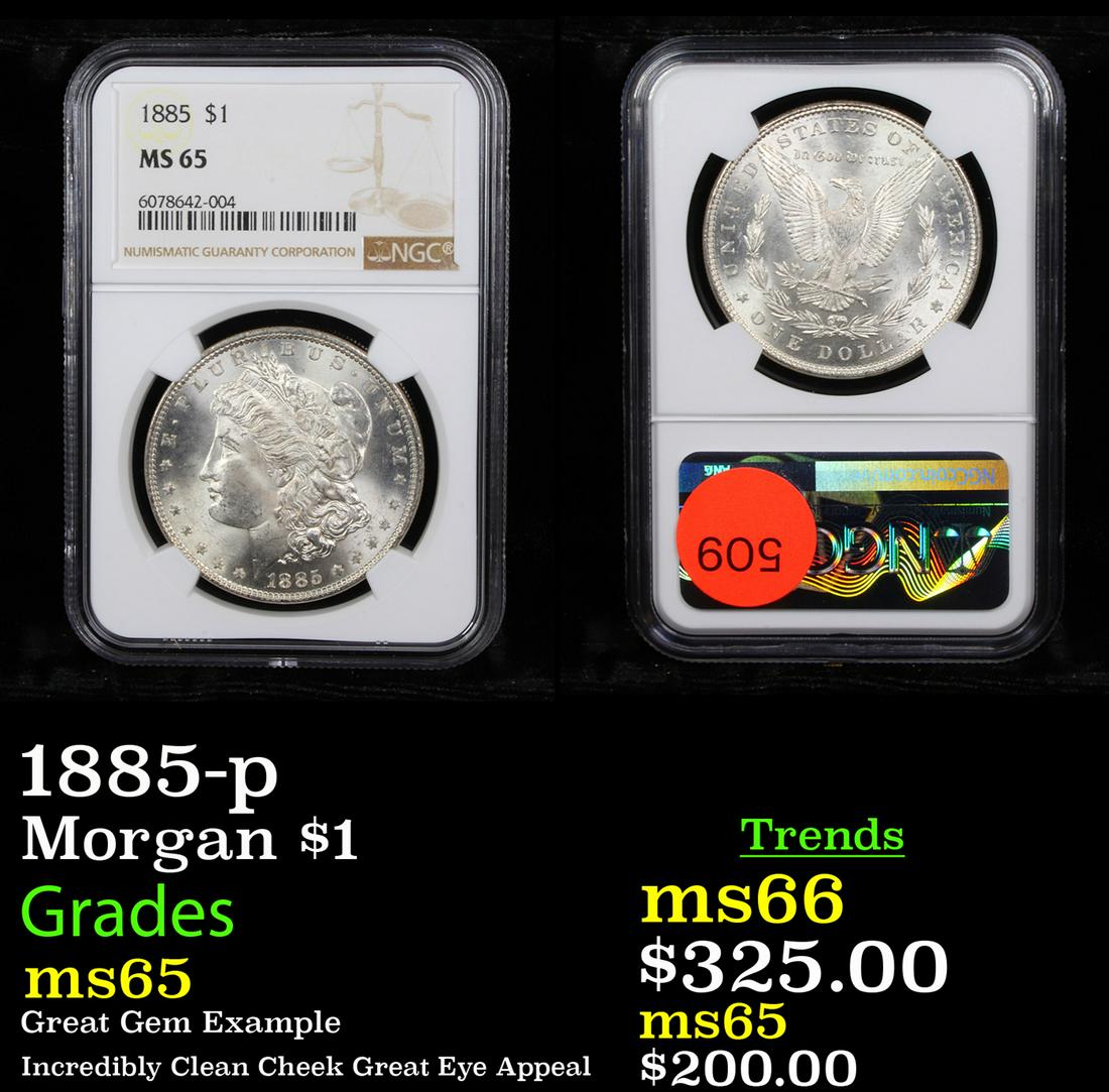 1885-p Morgan $1 Graded ms65 (1 of 3)