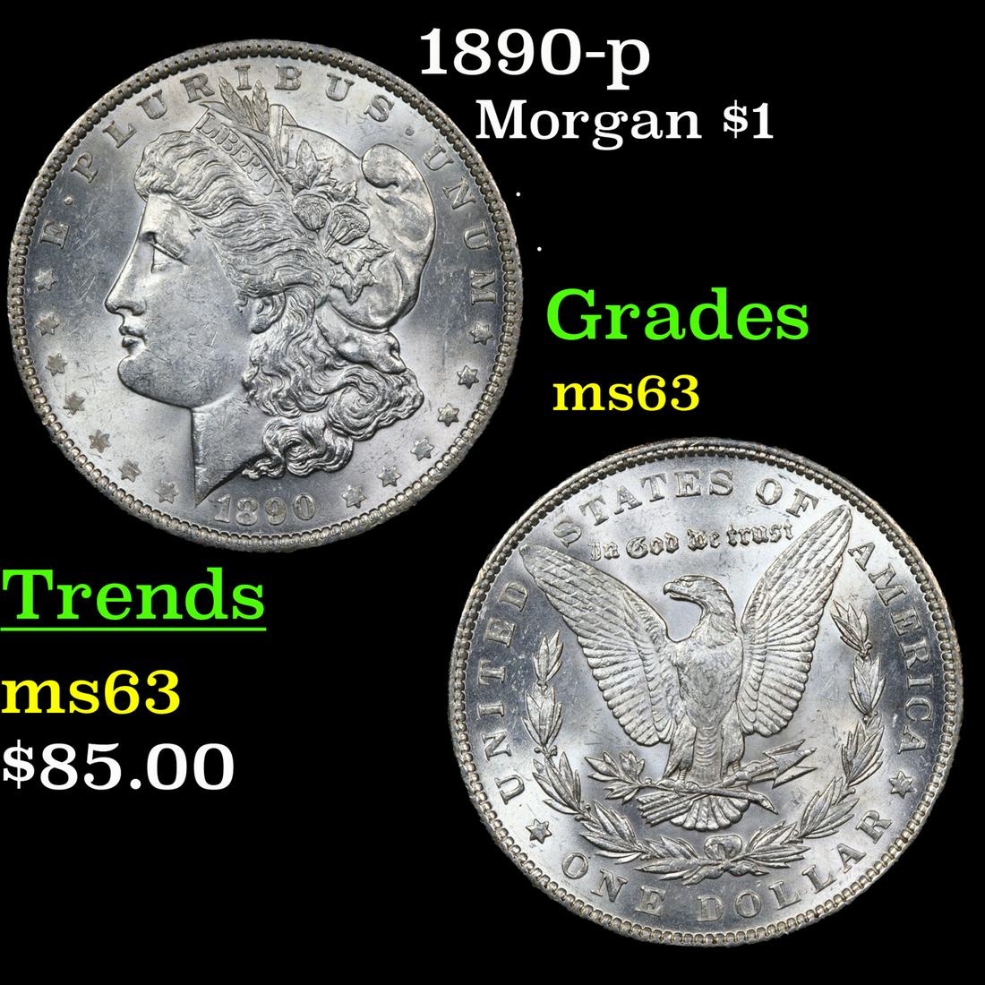 1890-p Morgan $1 Grades Select Unc (1 of 3)