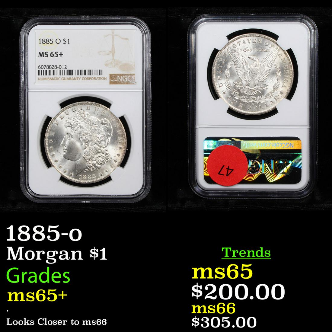 1885-o Morgan $1 Graded ms65+ (1 of 3)