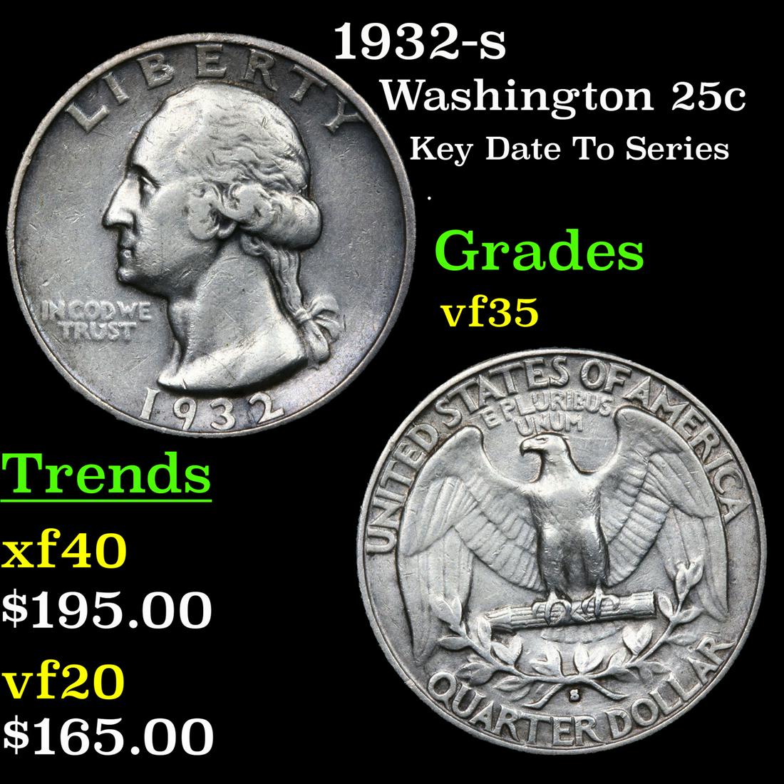 1932-s Washington 25c Grades vf++ (1 of 3)