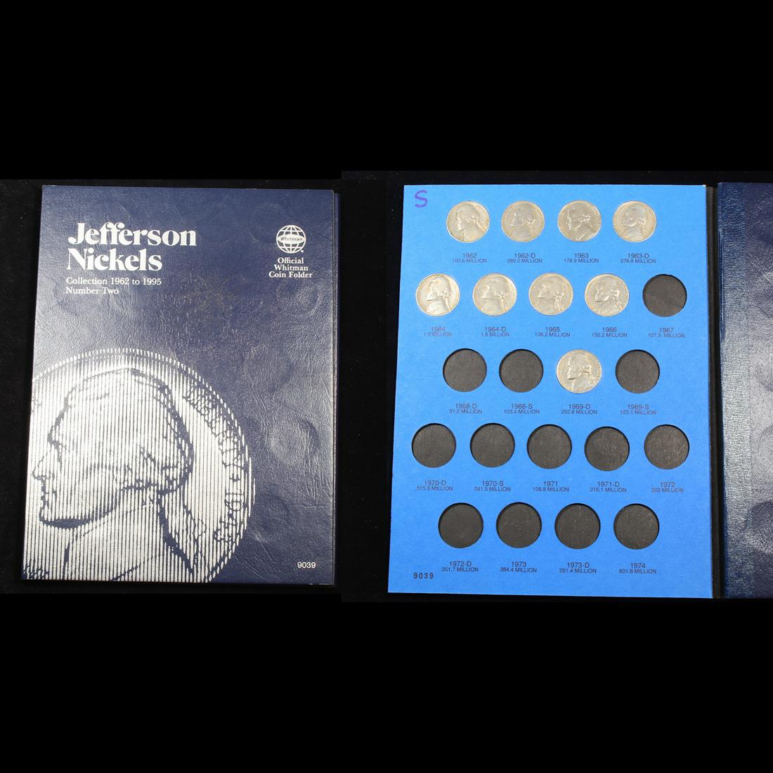 Partial Jefferson Nickel Book 1962-1969 9 coins (1 of 3)