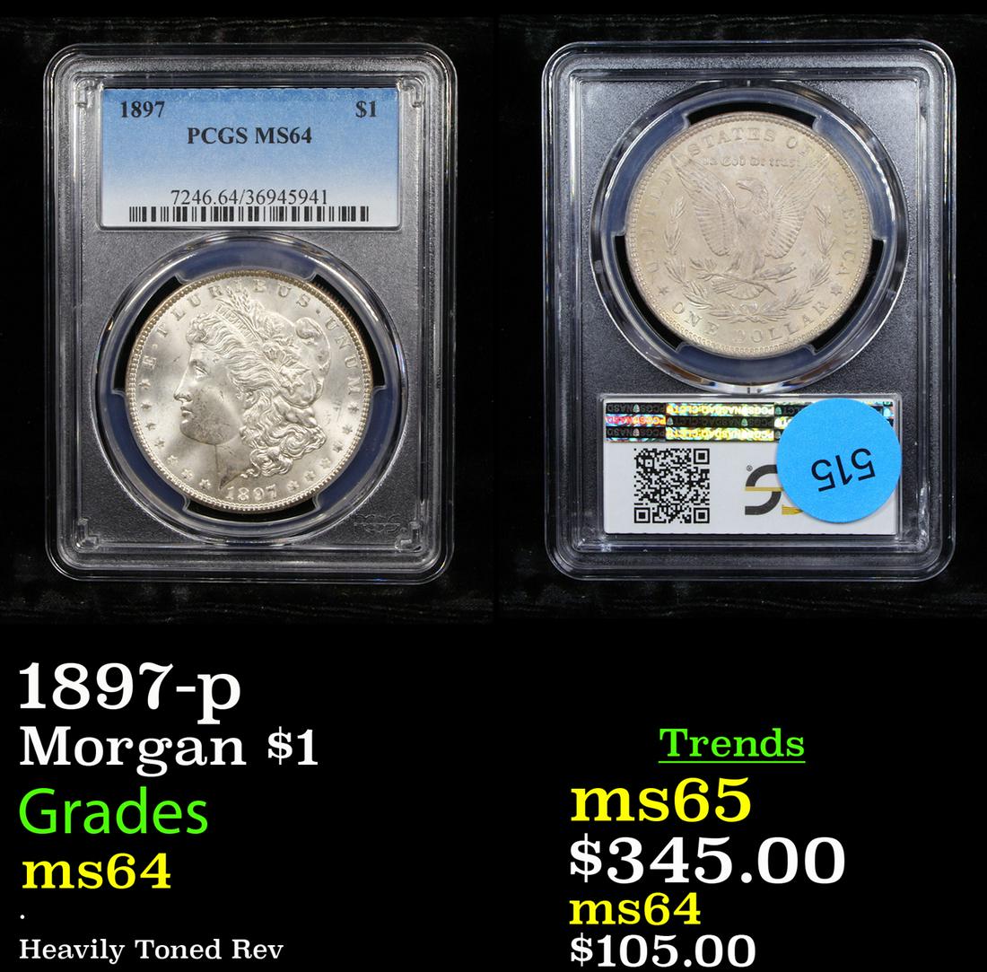 PCGS 1897-p Morgan Dollar $1 Graded ms64 By PCGS (1 of 3)