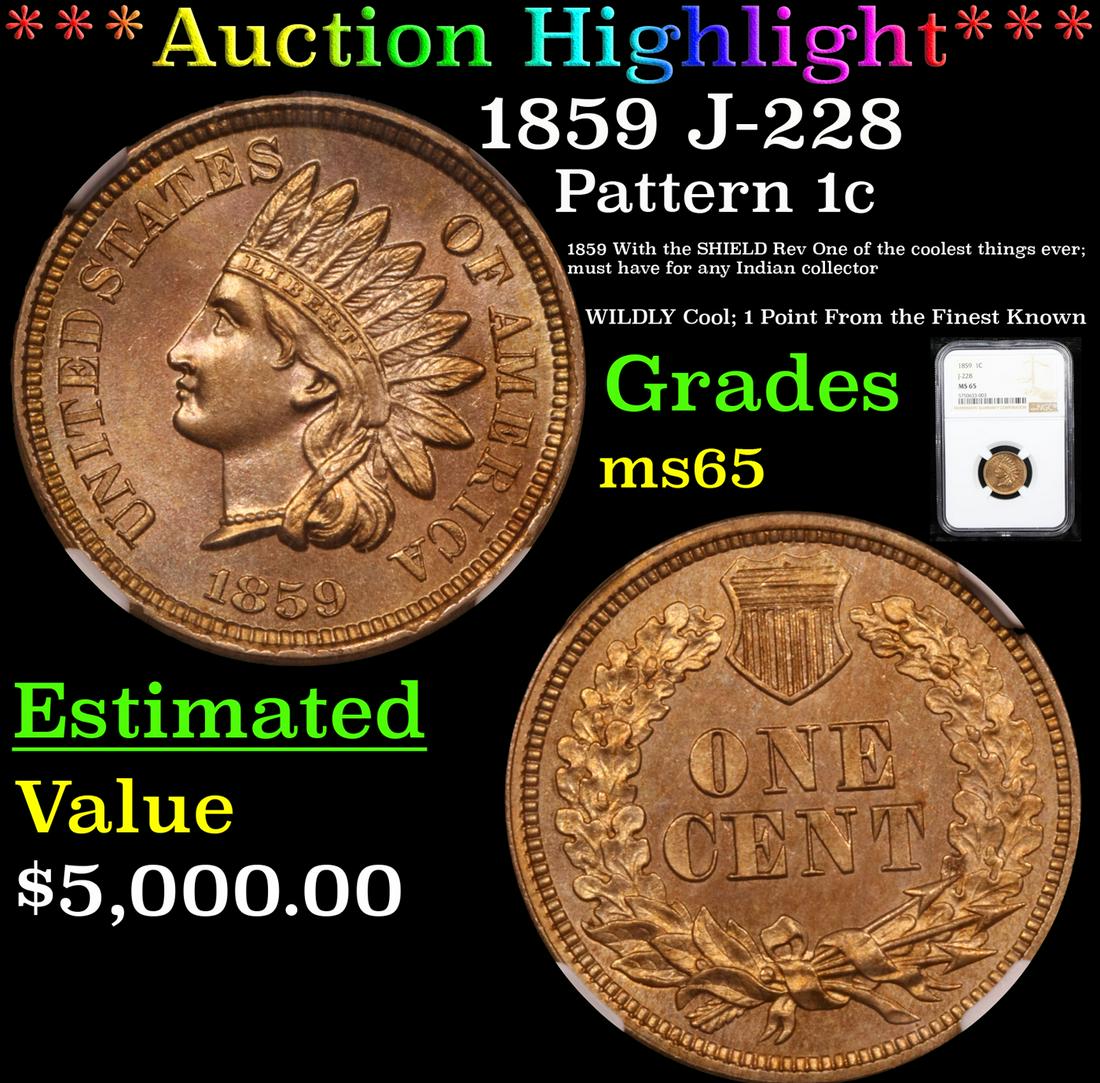***Auction Highlight*** NGC 1859 J-228 Pattern Cent 1c (1 of 5)
