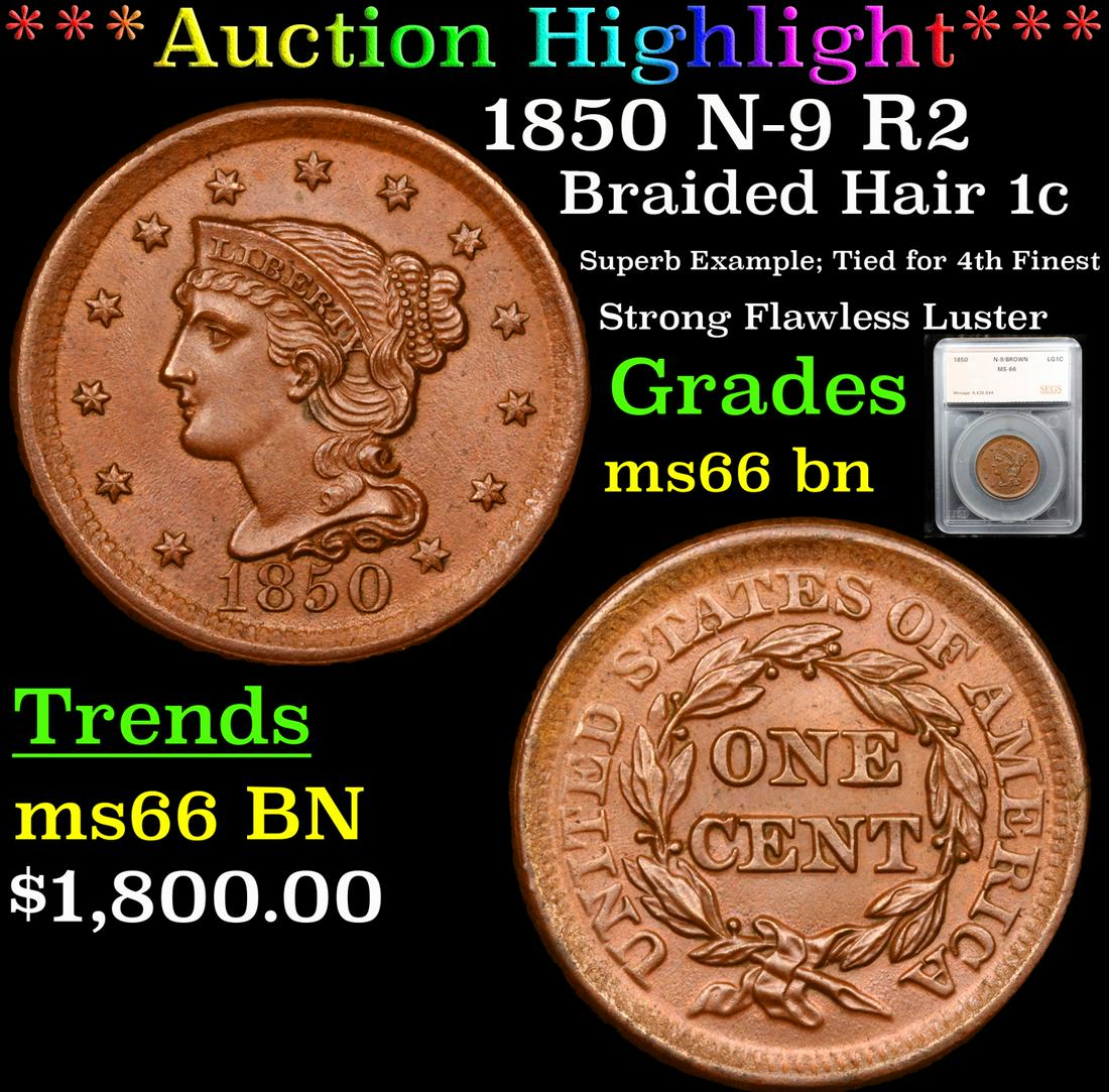 ***Auction Highlight*** 1850 N-9 R2 Braided Hair Large (1 of 5)