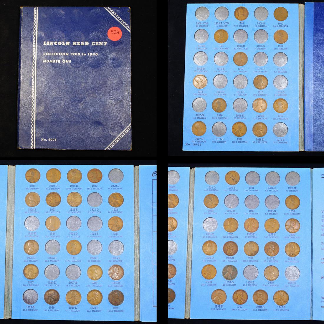 Partial Lincoln Cent Book 1909-1940 50 coins (1 of 5)