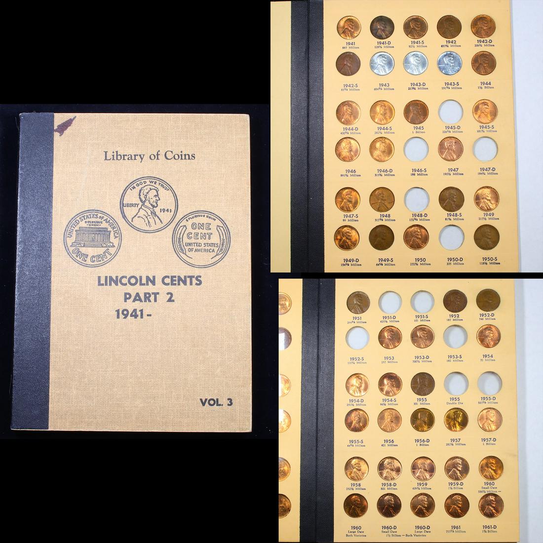 Partial Lincoln Cent Book 1941-1961 49 coins (1 of 4)