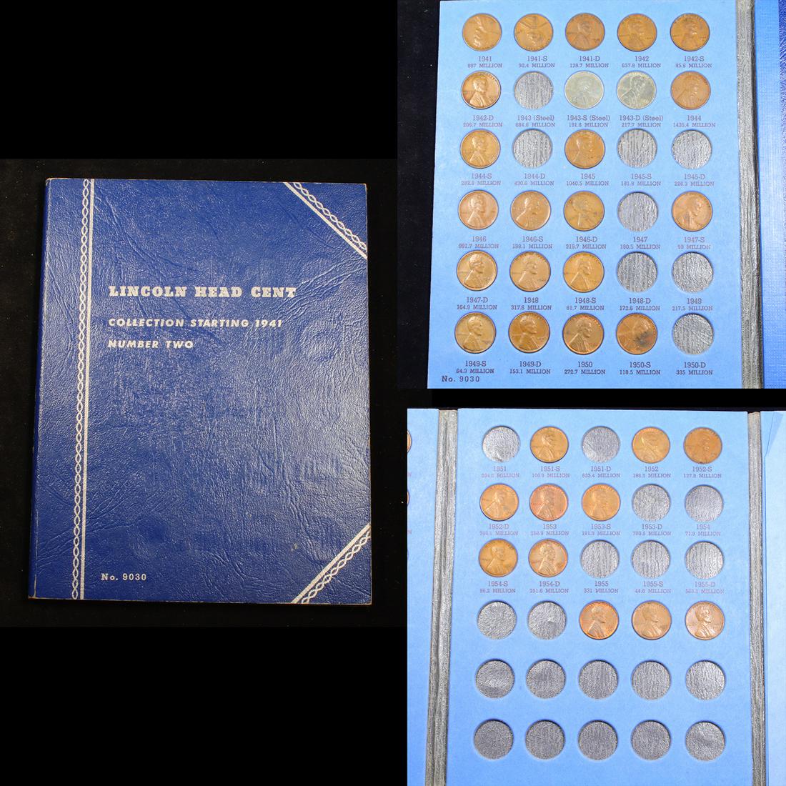 Partial Lincoln cent Book 1941-1958 33 coins (1 of 4)