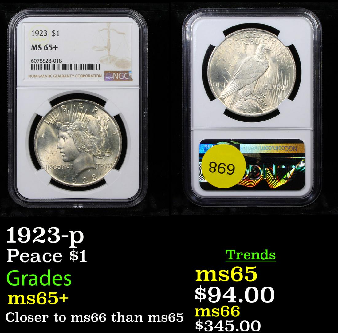 1923-p Peace $1 Graded ms65+ (1 of 3)