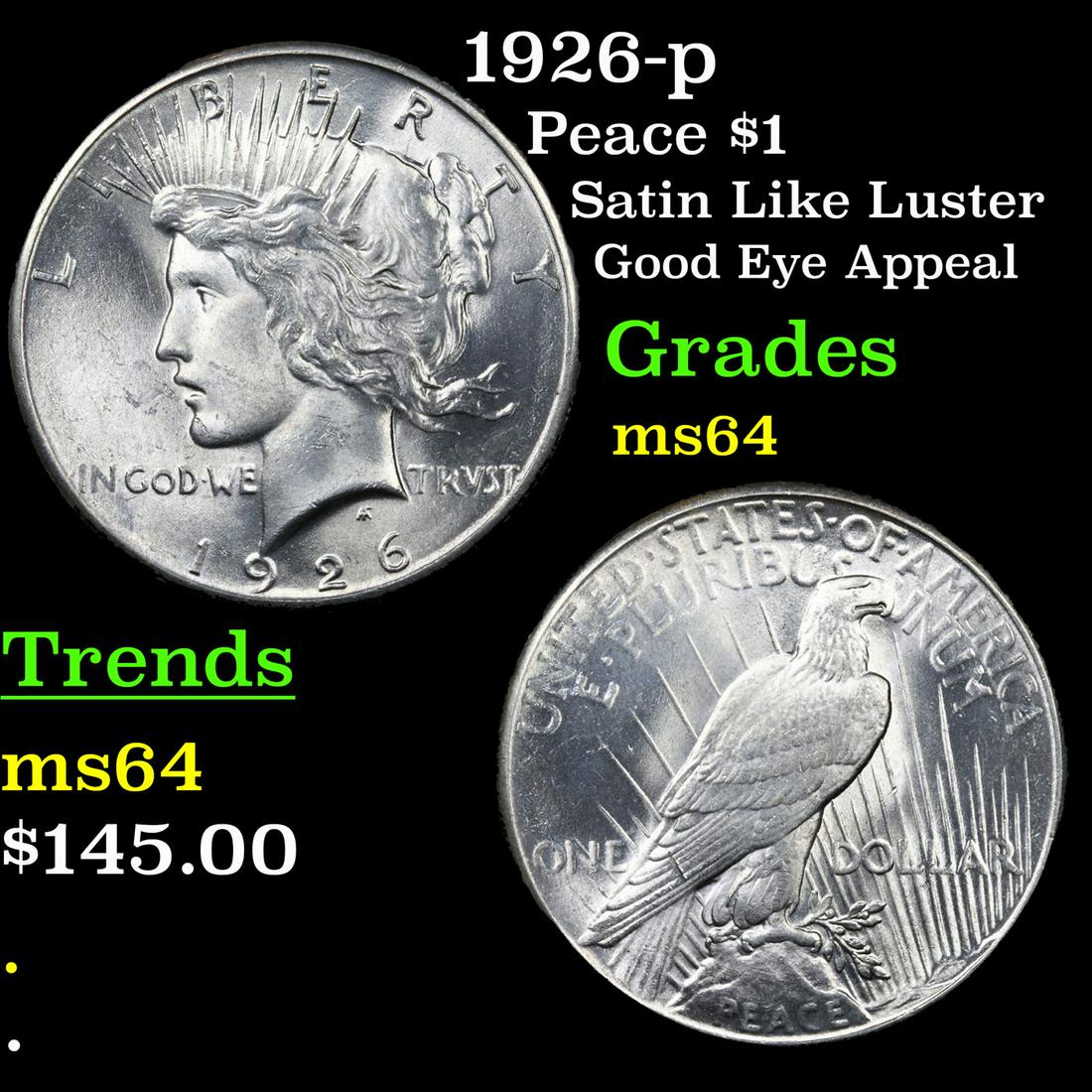 1926-p Peace $1 Grades Choice Unc (1 of 3)