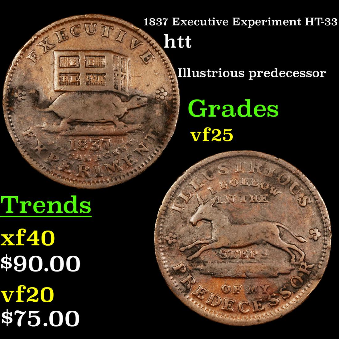 1837 Executive Experiment HT-33 htt Grades vf+ (1 of 3)
