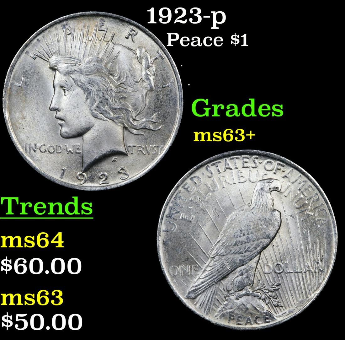 1923-p Peace $1 Grades Select+ Unc (1 of 3)