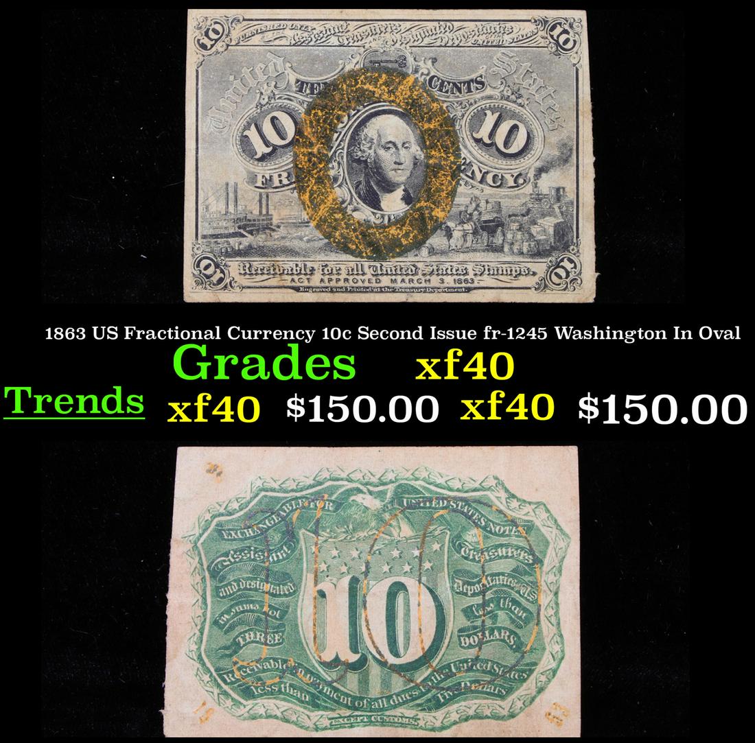 1863 US Fractional Currency 10c Second Issue fr-1245 (1 of 3)