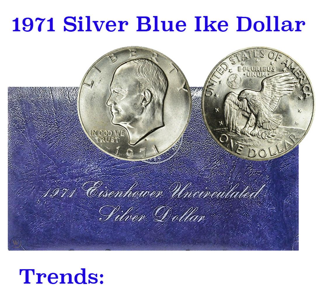 1971-s Silver Uncirculated Eisenhower Dollar "Blue Ike" (1 of 1)