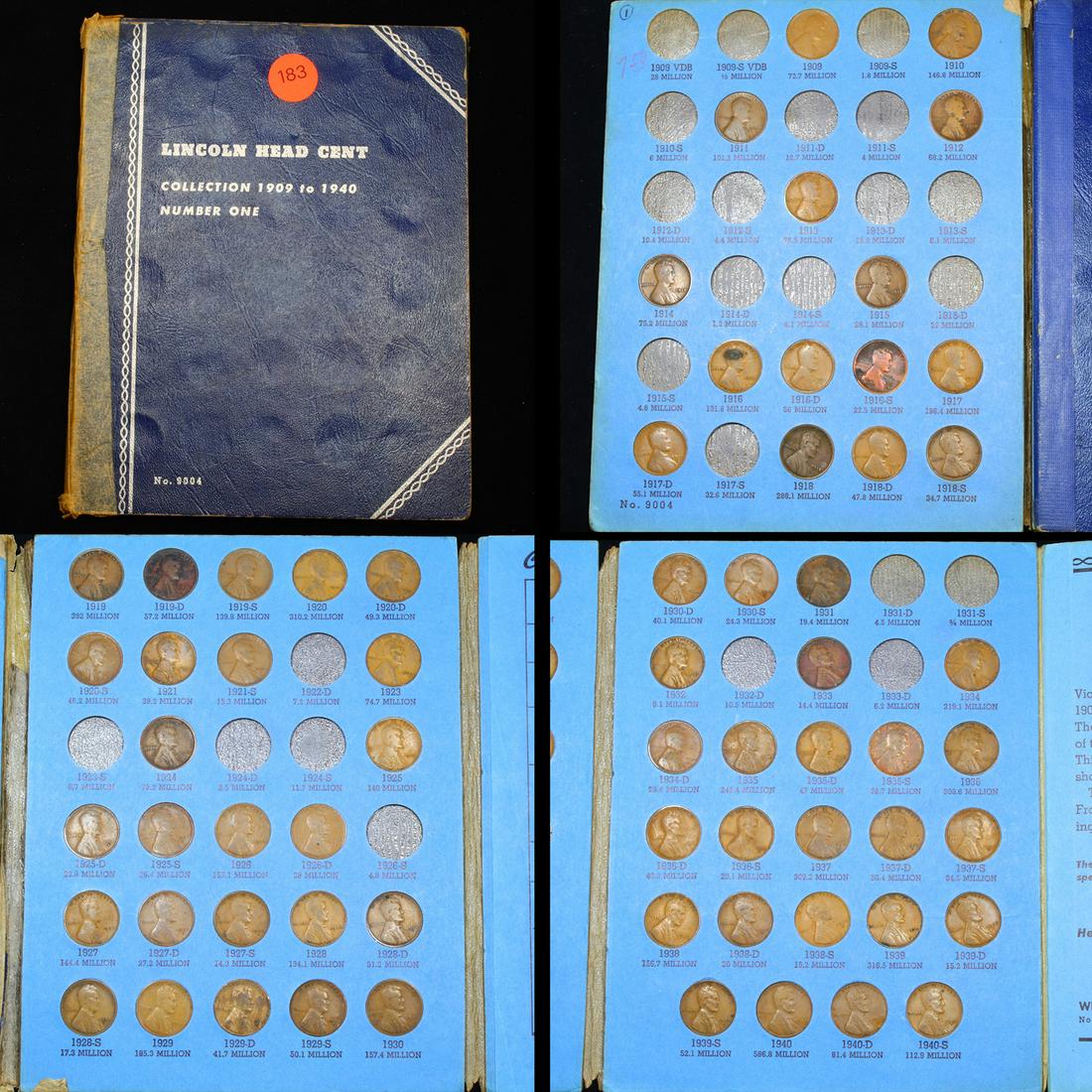 Lincoln Cent Book 1909-1940 65 coins (1 of 5)