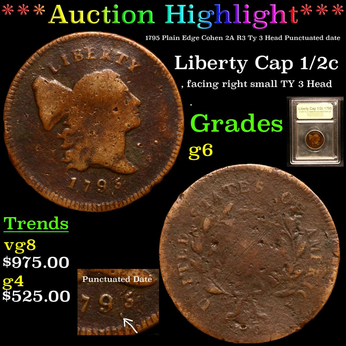 ***Auction Highlight*** 1795 Plain Edge Cohen 2A R3 Ty (1 of 6)