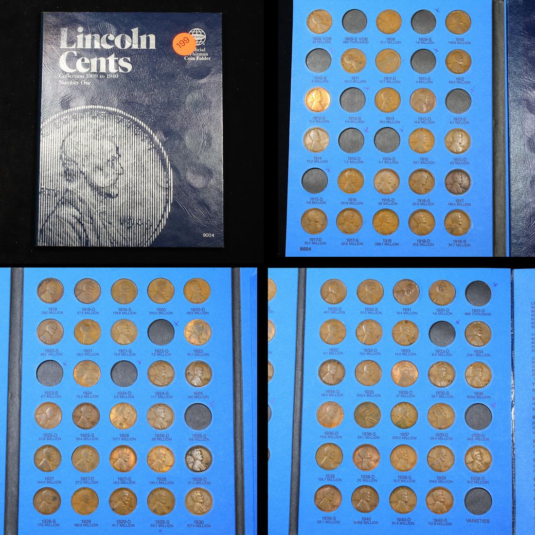 Lincoln Cent Book 1909-1940 73 coins (1 of 5)
